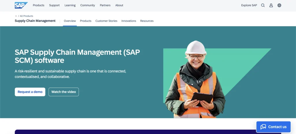 SAP Supply Chain Software Homepage