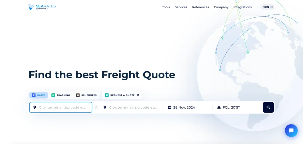 SeaRates Freight Quote Finder