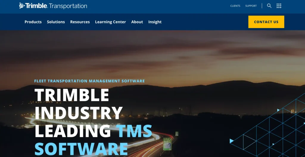 Trimble TMS software website homepage