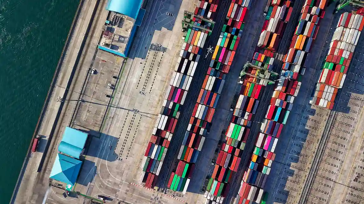 Containers on a port-supply chain